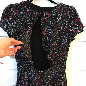 Open back multi colored print dress